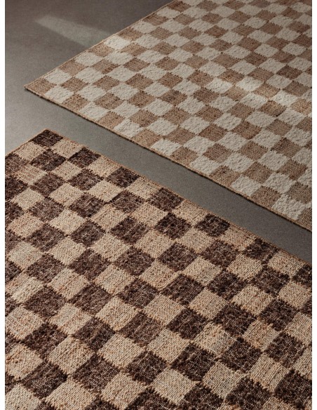 Alfombra de Lana y Yute CHECK 70x180 cm - Marrón / Natural - Ferm Living