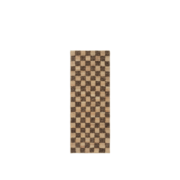 Alfombra Lana Yute CHECK 70x180cm - Marrón/Nat -Ferm Living 1104268673