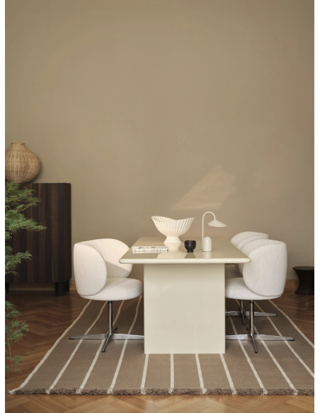 Alfombra Kelim CALM 140x200 cm - Lana Arena / Blanco - Ferm Living