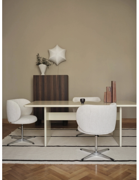 Alfombra Kelim CALM 140x200 cm, Blanco Roto / Marrón - Ferm Living