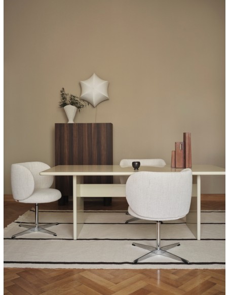 Alfombra Kelim CALM 200x300 cm, Blanco Roto / Marrón - Ferm Living