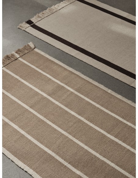 Alfombra de Pasillo Kelim CALM 80x200 cm, Arena Oscura / Blanco Roto - Ferm Living