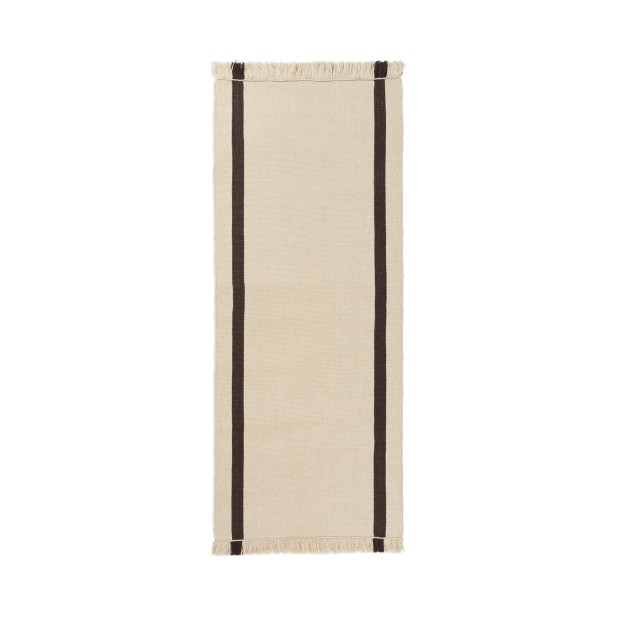 Alfombra Kelim CALM 80x200 cm, Blanco / Marrón - Ferm Living; 1104268451