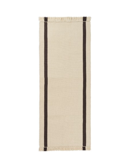 Alfombra Kelim CALM 80x200 cm, Blanco / Marrón - Ferm Living; 1104268451