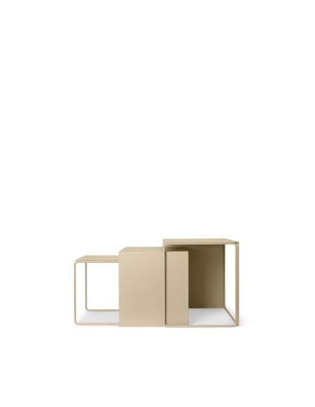 Set 3 Mesas Nido CLUSTER, Metal Beige- Ferm Living; Vackart 1104263579