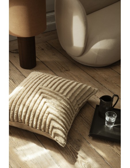 Cojín CREASE Grande 80x80 cm, Lana Arena Clara - Ferm Living