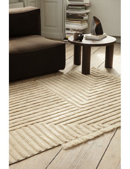 Alfombra CREASE Pequeña 200x140 cm, Lana Arena Clara - Ferm Living