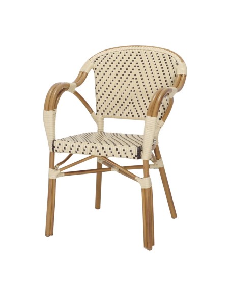 Silla con Brazos ÁNGELES, Ratán Sintético / Metal. Vackart