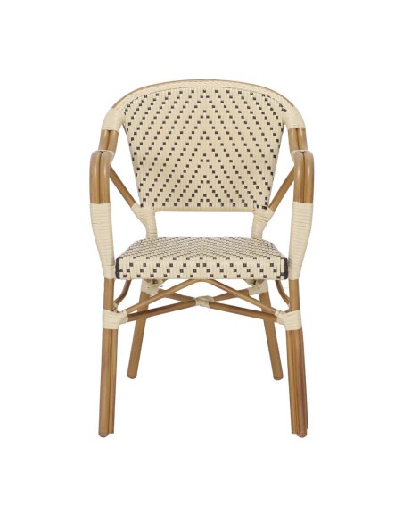 Silla con Brazos ÁNGELES, Ratán Sintético / Metal