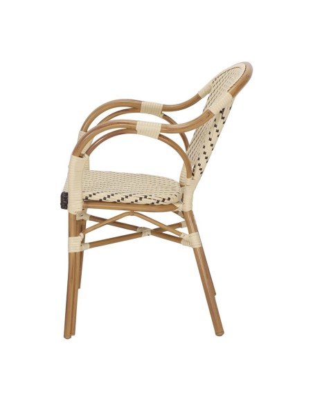 Silla con Brazos ÁNGELES, Ratán Sintético / Metal