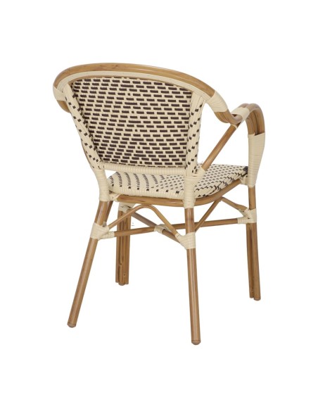 Silla con Brazos ÁNGELES, Ratán Sintético / Metal