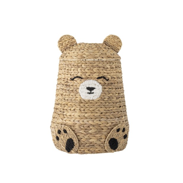 Cesta TIMONE con tapa, Natural, Jacinto de agua - Bloomingville