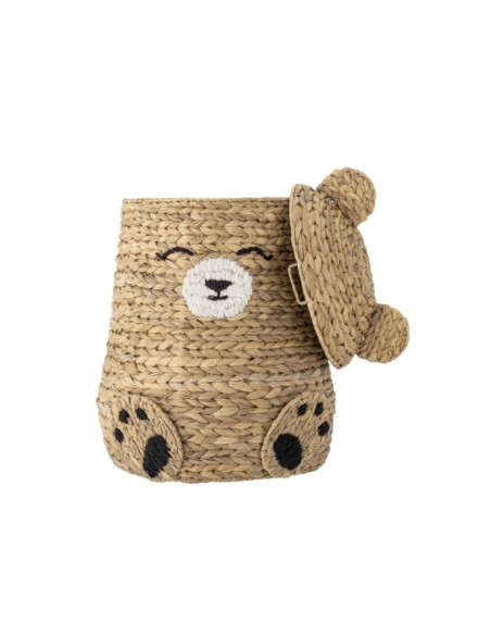 Cesta TIMONE con tapa, Natural, Jacinto de agua - Bloomingville