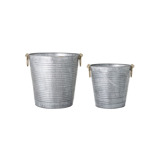 Maceta EVAR, Gris, Hierro Galvanizado - Bloomingville