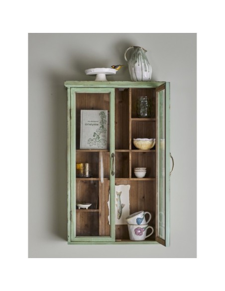 Aparador Vitrina HAZEM, Verde, Madera de Abeto - Bloomingville