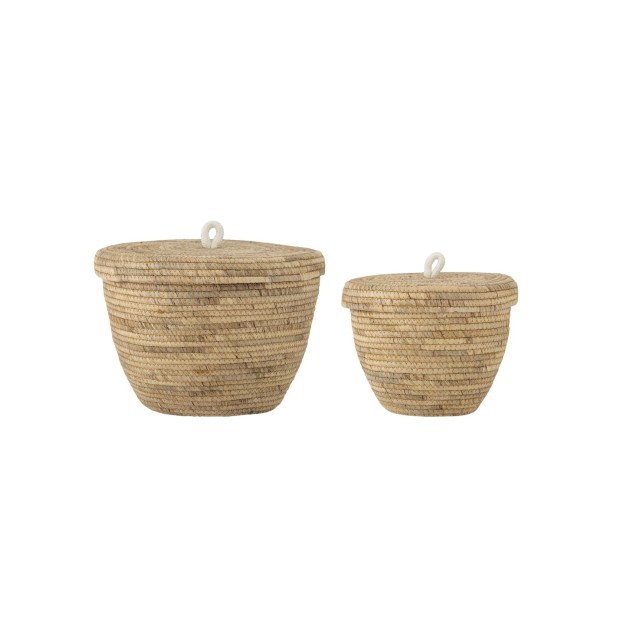 Cesta NOI con tapa, Natural, Jacinto de Agua - Bloomingville