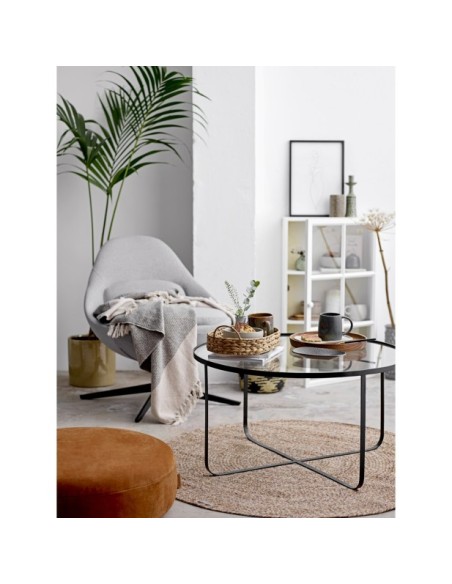 Mesa de centro HARPER, Negra, Cristal - Bloomingville