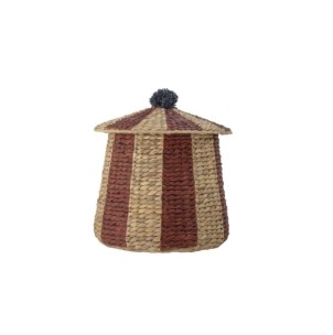 Cesta BIRSEN con tapa, Roja, Jacinto de Agua - Bloomingville