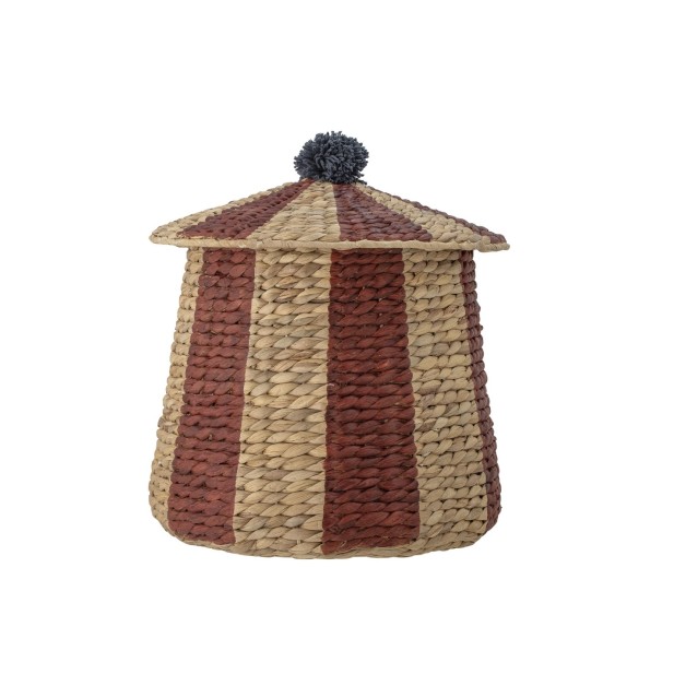 Cesta BIRSEN con tapa, Roja, Jacinto de Agua - Bloomingville