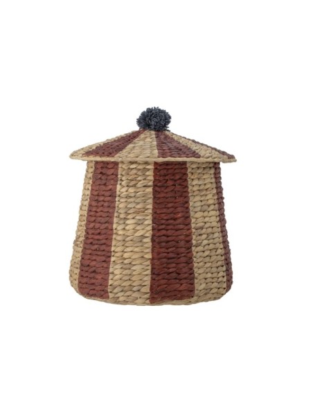 Cesta BIRSEN con tapa, Roja, Jacinto de Agua - Bloomingville