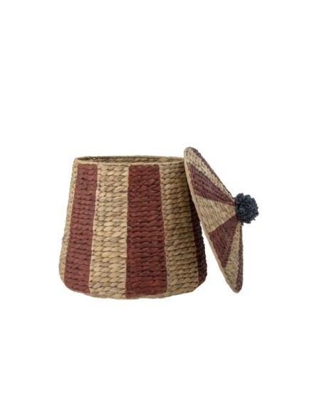 Cesta BIRSEN con tapa, Roja, Jacinto de Agua - Bloomingville