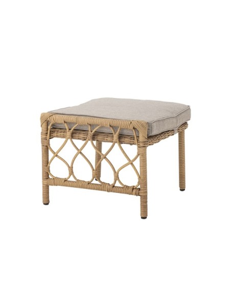 Sillón Exterior BELLUCE con Taburete, Natural, Poliratán - Bloomingville