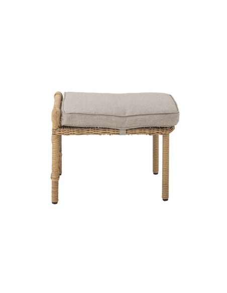 Sillón Exterior BELLUCE con Taburete, Natural, Poliratán - Bloomingville