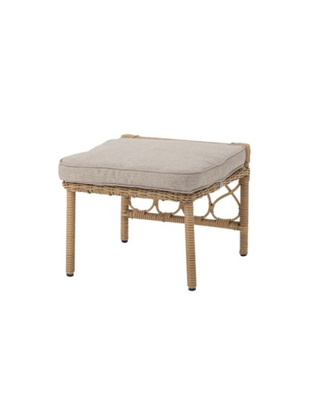 Sillón Exterior BELLUCE con Taburete, Natural, Poliratán - Bloomingville