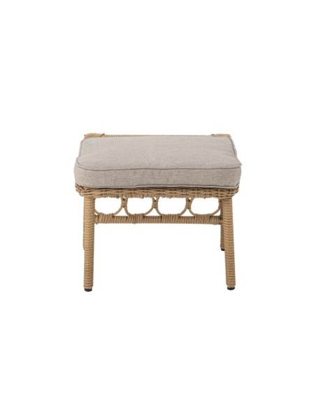 Sillón Exterior BELLUCE con Taburete, Natural, Poliratán - Bloomingville