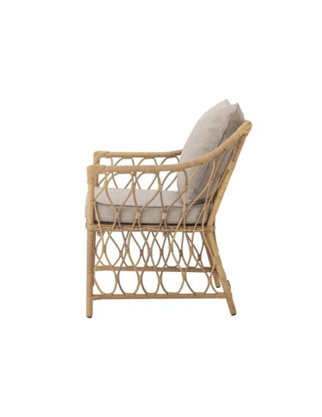 Sillón Exterior BELLUCE con Taburete, Natural, Poliratán - Bloomingville