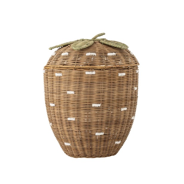 Cesta con Tapa PELINO, Ratán / Marrón - Bloomingville