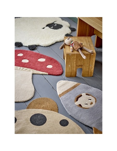 Alfombra DOLLY, Blanco, Lana - Bloomingville