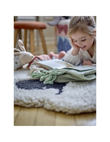 Alfombra DOLLY, Blanco, Lana - Bloomingville