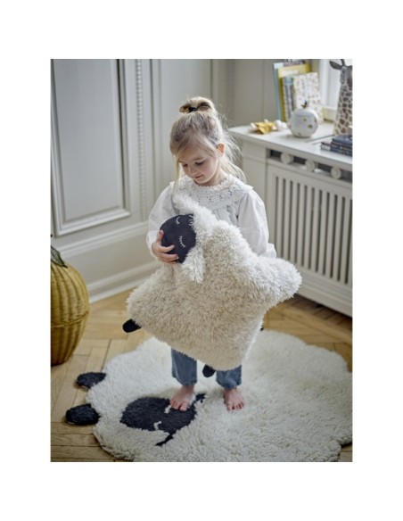 Alfombra DOLLY, Blanco, Lana - Bloomingville