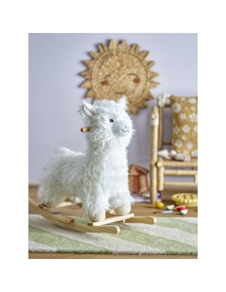 Juguete Mecedora Lama KINTO, Blanco, Poliéster - Bloomingville
