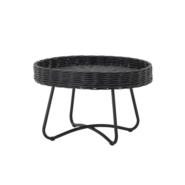 Mesa de Centro HATTIE, Negro, Ratán - Bloomingville