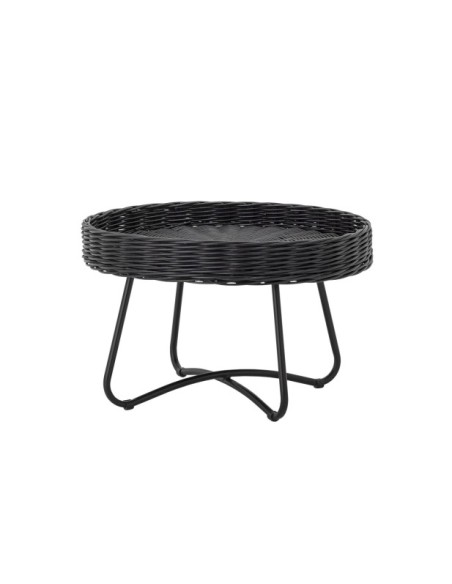 Mesa de Centro HATTIE, Negro, Ratán - Bloomingville