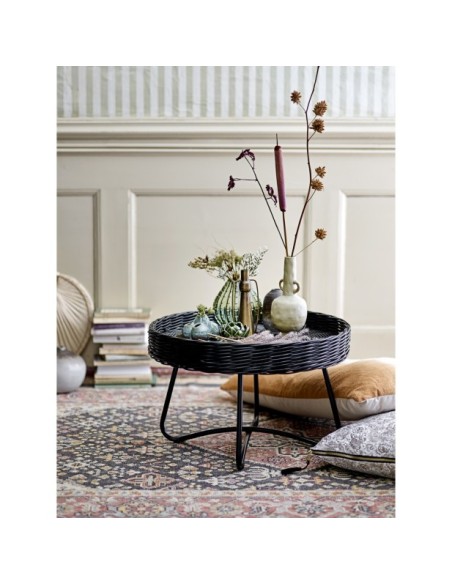 Mesa de Centro HATTIE, Negro, Ratán - Bloomingville