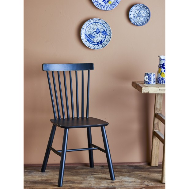 Silla de Comedor MILL, Negro, Pino -...