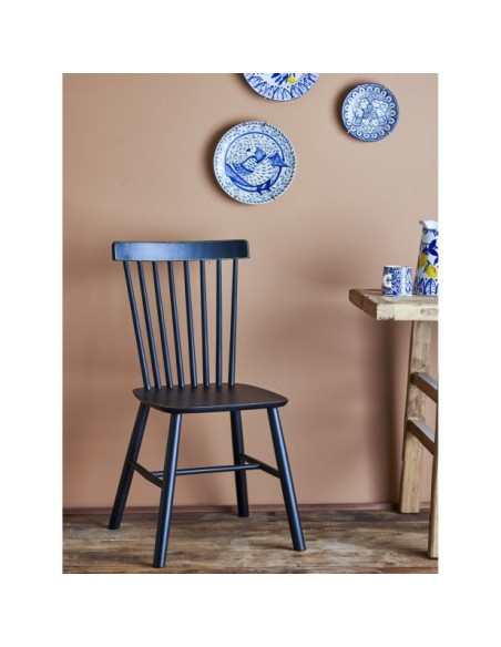 Silla de Comedor MILL, Negro, Pino - Bloomingville