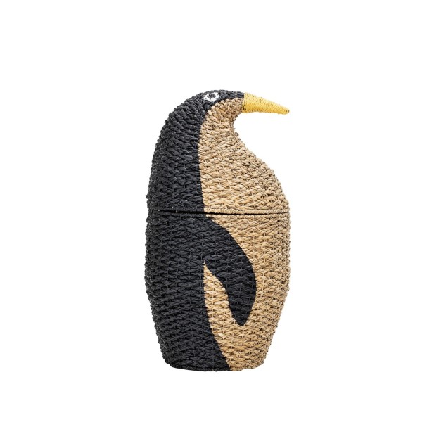 Cesta con Tapa TAZIA, Negro, Fibra Natural - Bloomingville