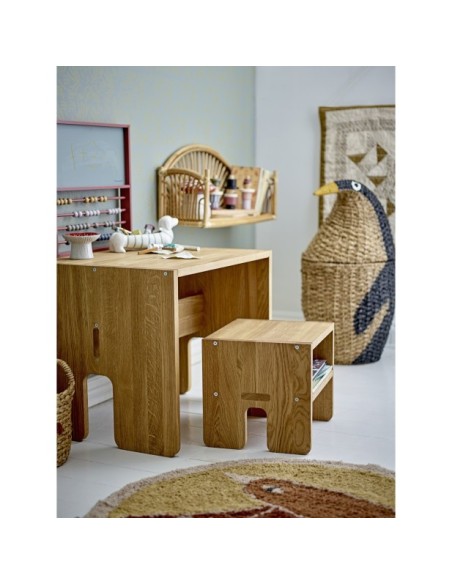 Cesta con Tapa TAZIA, Negro, Fibra Natural - Bloomingville