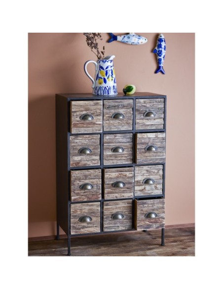 Cómoda MATTEO, Negro, Metal - Bloomingville