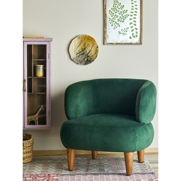 Sillón RUPERTA, Verde, Poliéster -...