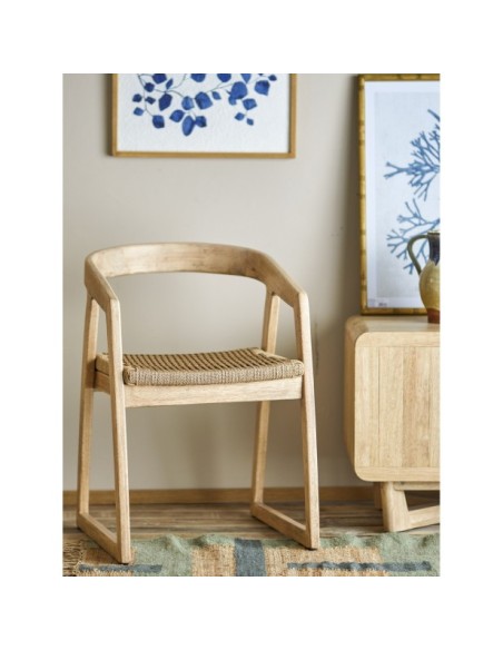 Silla de Comedor SERRONE, Madera de Caucho Natural - Bloomingville