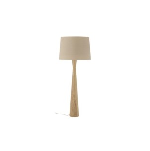 Lámpara de Pie LEONOR, Madera de Caucho Natural -...