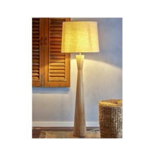 Lámpara de Pie LEONOR, Madera de Caucho Natural -... 2