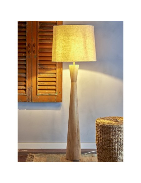 Lámpara de Pie LEONOR, Madera de Caucho Natural - Bloomingville