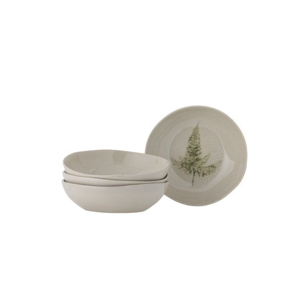 Set 4 Platos Hondos BEA, Gres Natural - Bloomingville