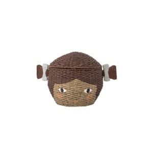Cesta con Tapa LILL, Marrón, Fibra Natural - Bloomingville
